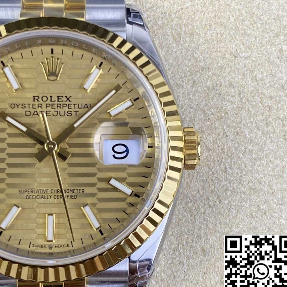 VS Diamond Factory M126233 Yellow Datejust 36MM Tone Motif Rolex Hourmarker Two Dial 0408